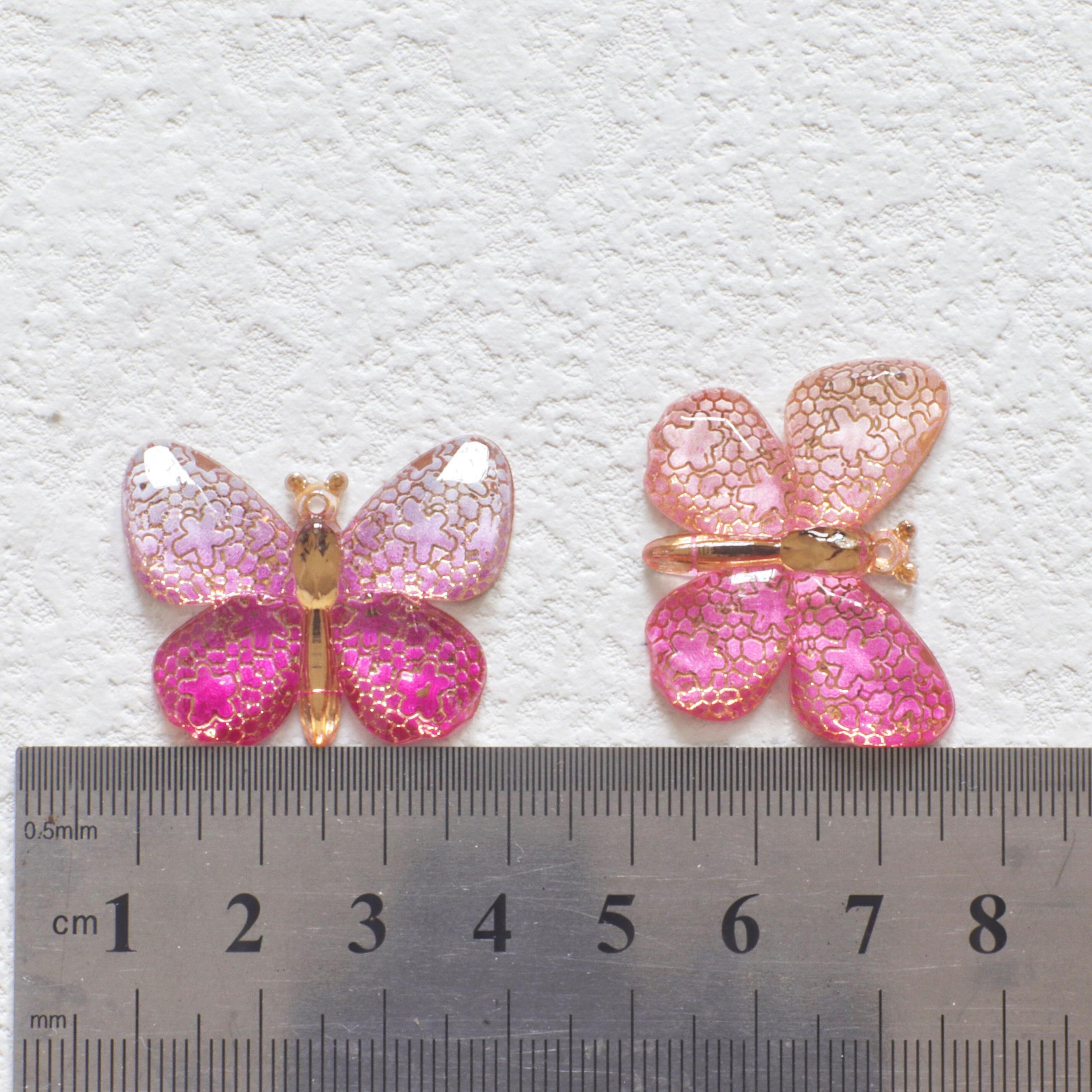 10Pcs Butterflies Resin Charms for DIY Keychain Crafts
